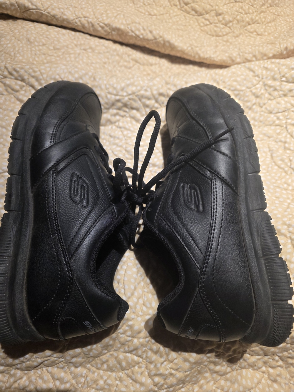 Skechers Women's Black Low-Top Lace-Up Work Sneakers
